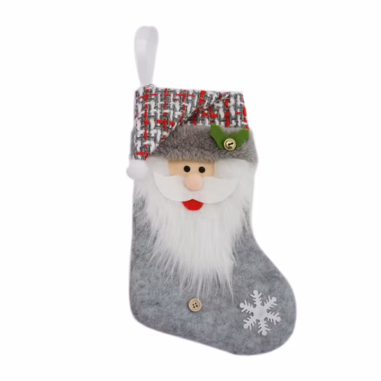 BSCI Festive Factory Design personalizzato Appeso Ornamento per albero di Natale Calzini Decorazione regalo Forniture Calza di Natale di Babbo Natale