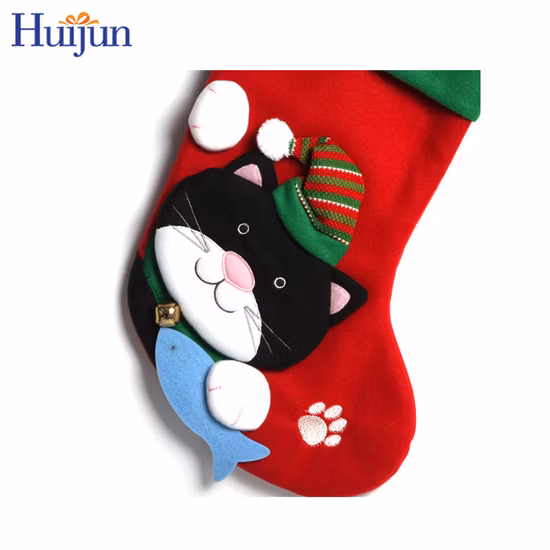 Decorazioni Calzino per animali domestici, gatti, cani, bufali, plaid, a forma di osso grande, calze natalizie per animali domestici